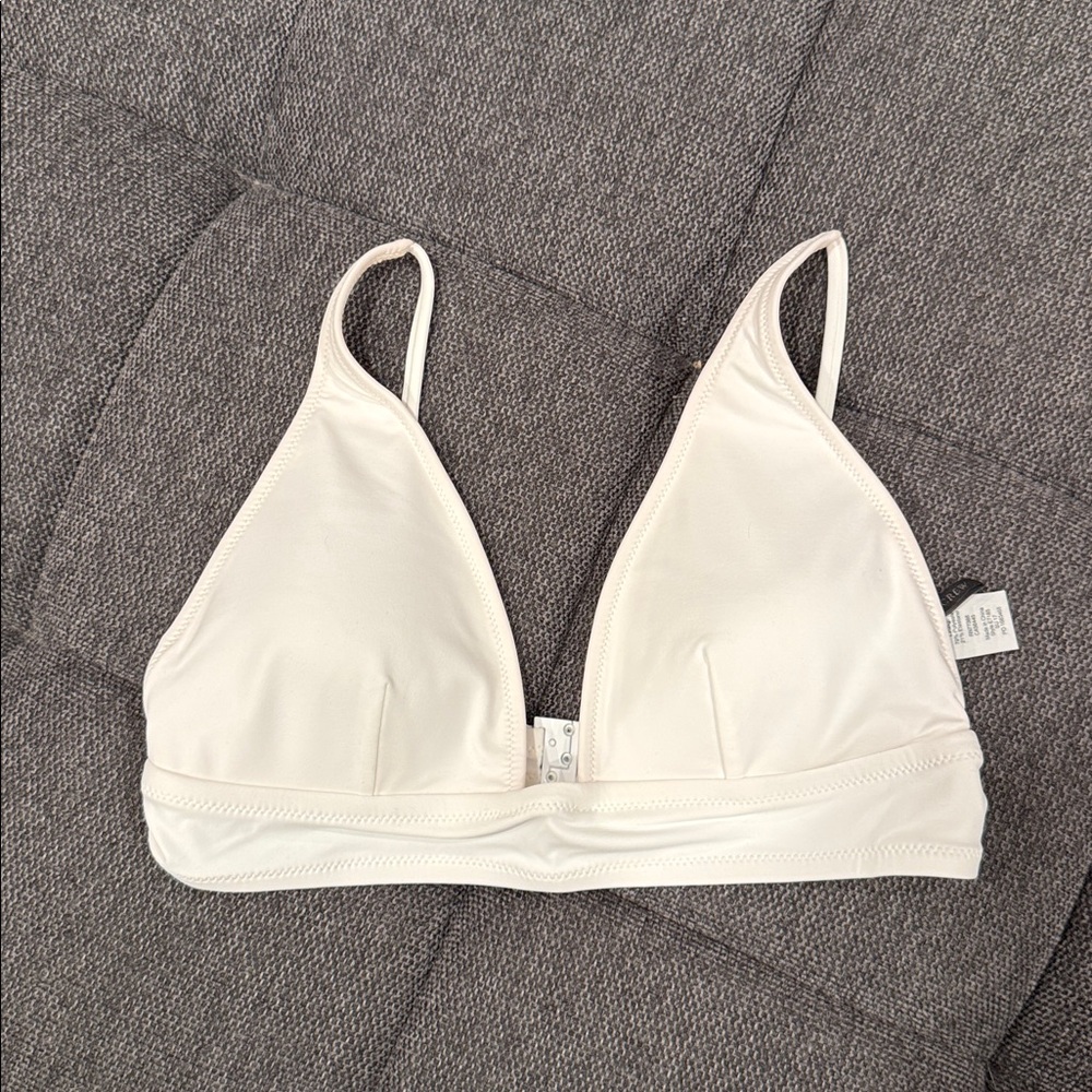 Like New Jcrew White Triangle Strap Bandeau Bikini Top szS